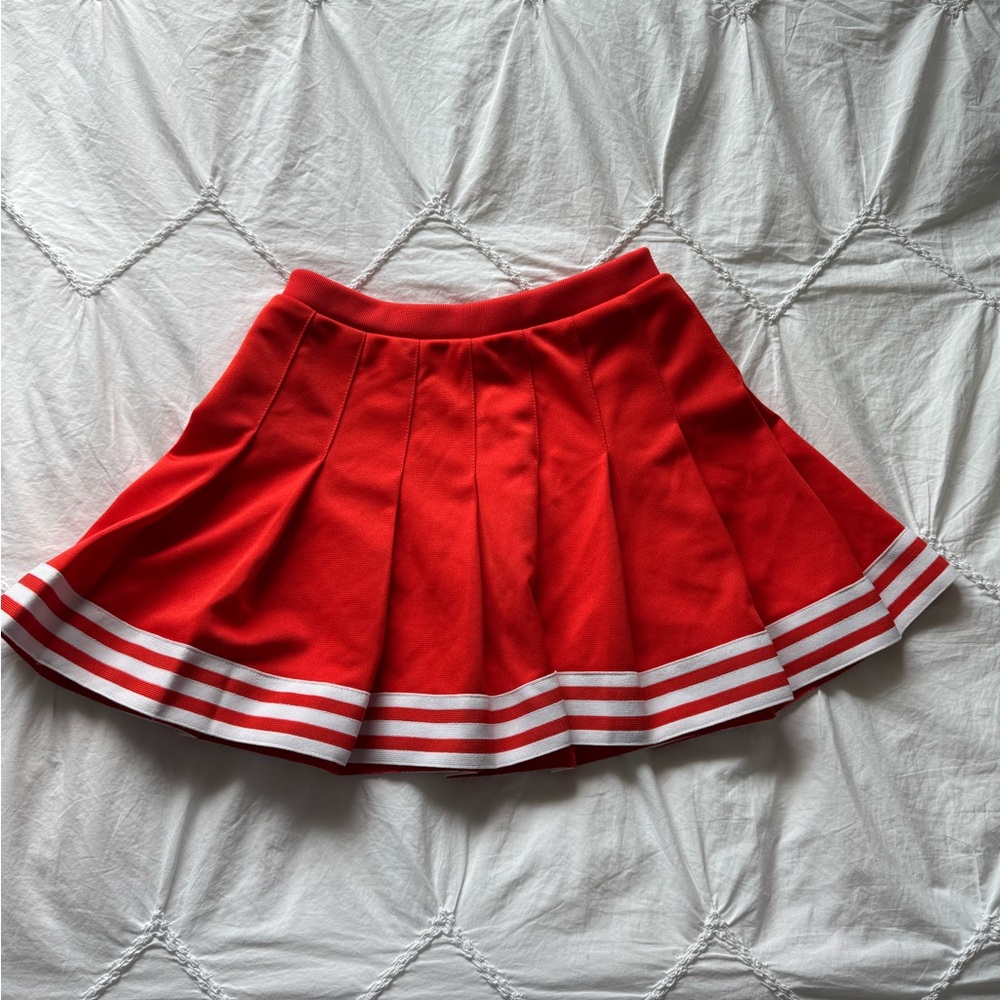 Orange Pleated Tailgate Skirt